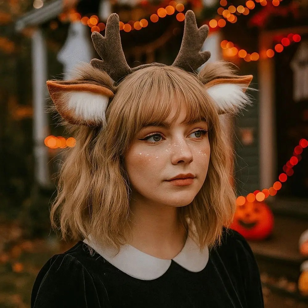 Пушистые оленьи уши и оленьи р – обзор и цена Reindeer Antlers Headband